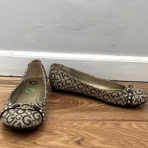Guess Logo Ballet Flats - Tan - Size 9.5